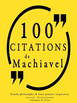 cover image of 100 citations de Machiavel